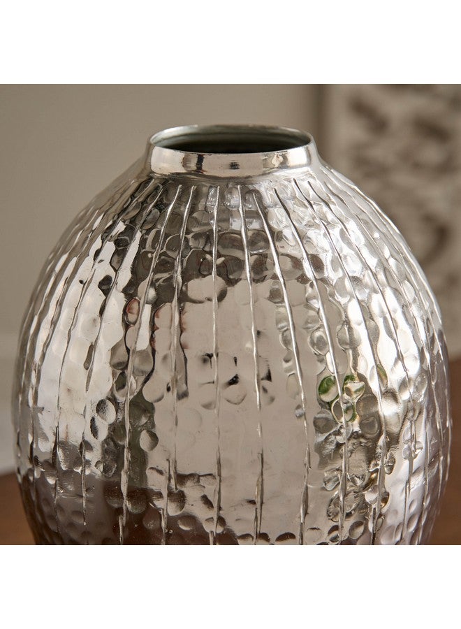 Home Box Arizona Aluminium Sparkle Ribbed Spindle Vase 15.5 x 15.5 x 19 cm - Image 3