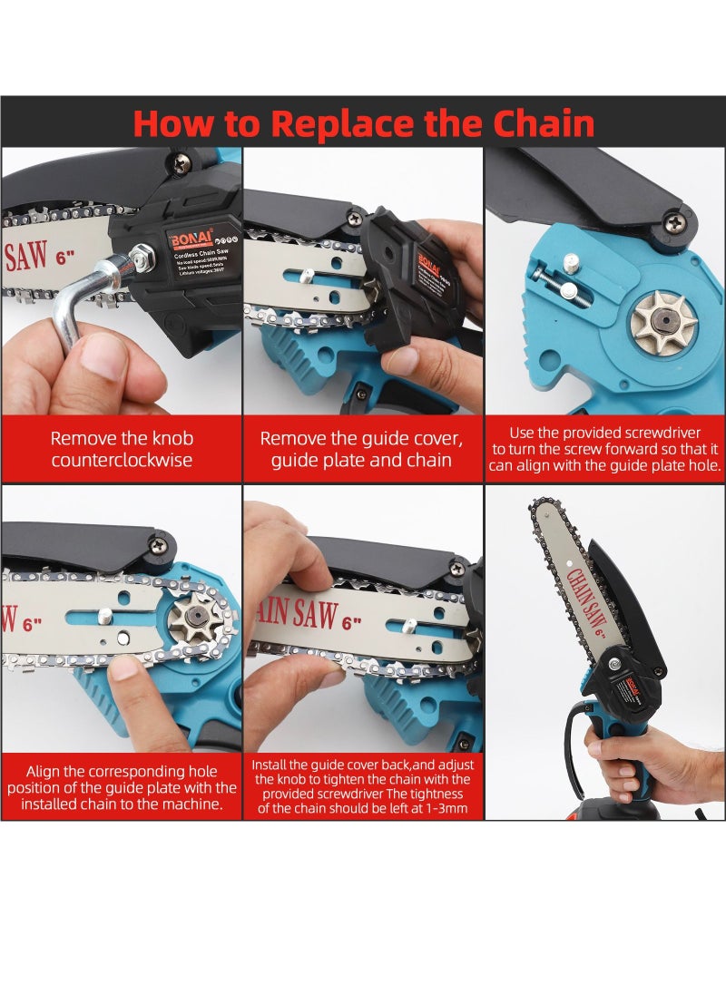 BONAI - Efficient 2 in1 Cordless Tool Set Electric Chainsaw and Pruning Shears with Twin Batteries for Woodwork Garden Fruit and Flower Pruning - Image 1