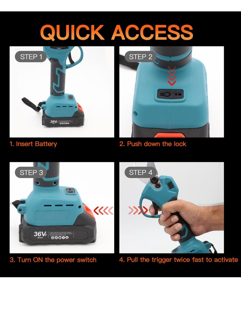 BONAI - Efficient 2 in1 Cordless Tool Set Electric Chainsaw and Pruning Shears with Twin Batteries for Woodwork Garden Fruit and Flower Pruning - Image 1