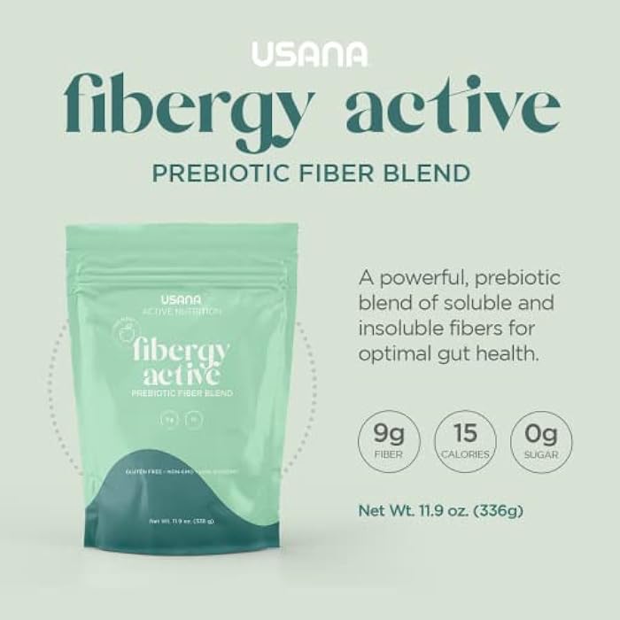 USANA Fibergy Active with Prebiotic Fiber for Gut Health – Non-GMO – Gluten Free – Low Glycemic – 336 Grams - 28 Servings - Image 3