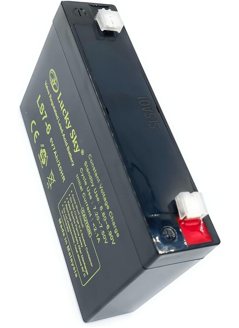 Lucky Sky - Battery 6V 7Ah High-Performance Rechargeable Sealed Lead Acid Battery is a reliable and long-lasting power source for a variety of applications. - Image 1