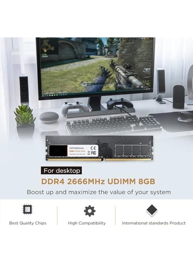 Gigastone 8GB DDR4 2666MHz PC Desktop RAM – High Performance, Lightweight, Reliable Upgrade - Image 1