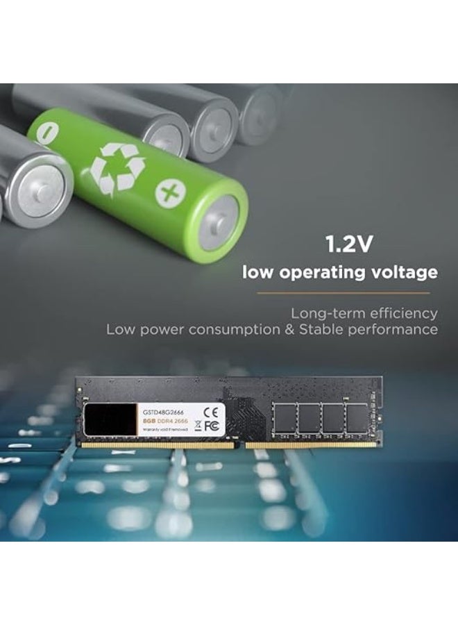 Gigastone 8GB DDR4 2666MHz PC Desktop RAM – High Performance, Lightweight, Reliable Upgrade - Image 2
