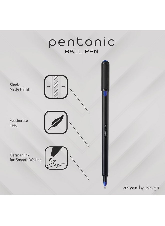 Pentonic Ballpoint Pens, 25 Count, Black, Red & Blue Colored Ink, 0.7 Mm Fine Point, Smooth Writing For Journaling & Note Taking (Pen12126)  - Image 2