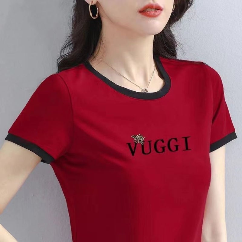 Short-Sleeved T-Shirt Women'S Western-Style All-Match Large Size Women'S Casual Sports Middle-Aged Mother Base Top - Image 5
