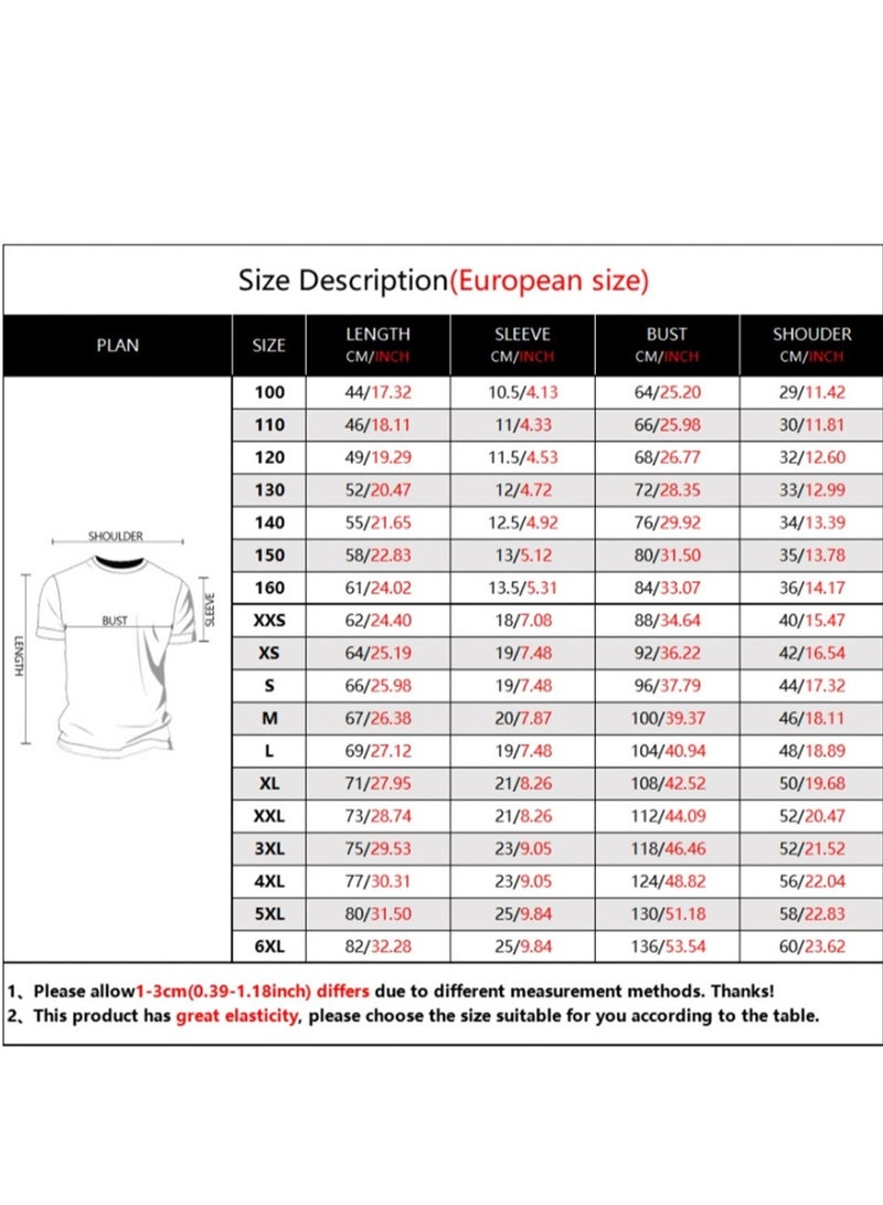 Creative cartoon number blocks for adults and children 3D digital printing personalized breathable children's T-shirt - Image 2