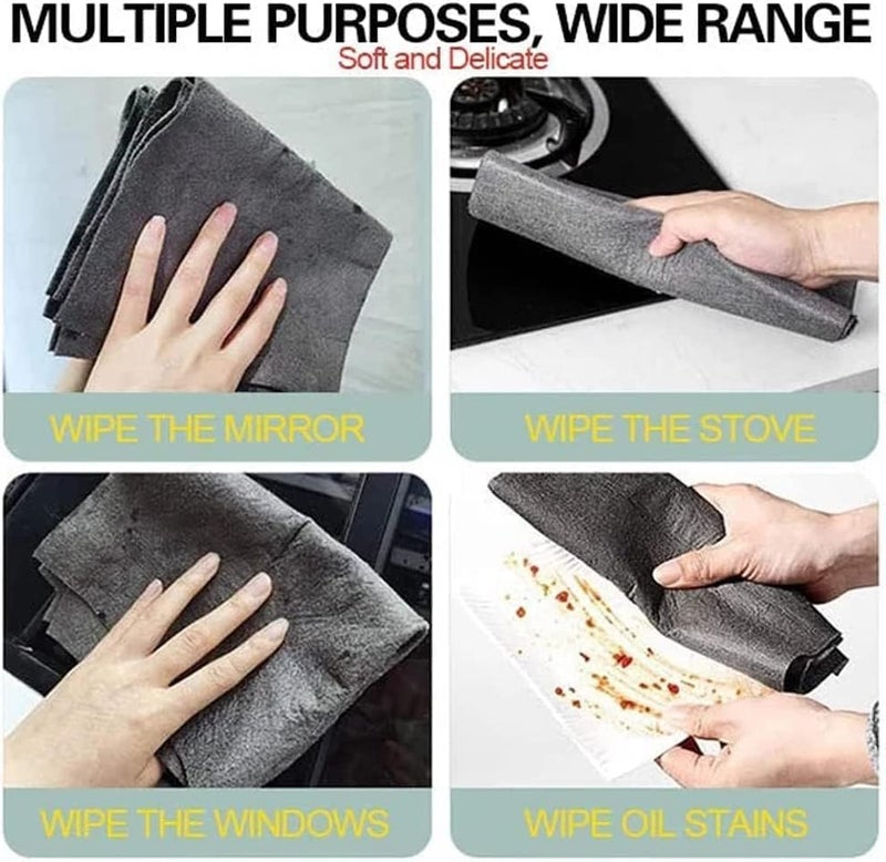 comfrt Thickened Magic Cleaning Cloth, Microfiber Cleaning Rags, All-Purpose Microfiber Towels, Thickened Magic Cleaning Cloth 10pcs, Streak Free Reusable (40*50cm, Gray 10pcs) - Image 4