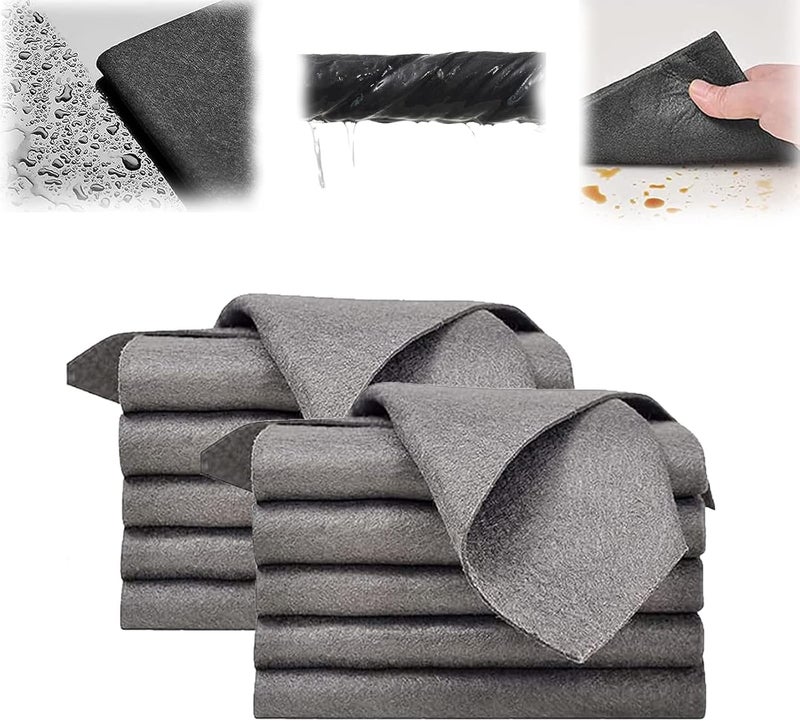 comfrt Thickened Magic Cleaning Cloth, Microfiber Cleaning Rags, All-Purpose Microfiber Towels, Thickened Magic Cleaning Cloth 10pcs, Streak Free Reusable (40*50cm, Gray 10pcs) - Image 1