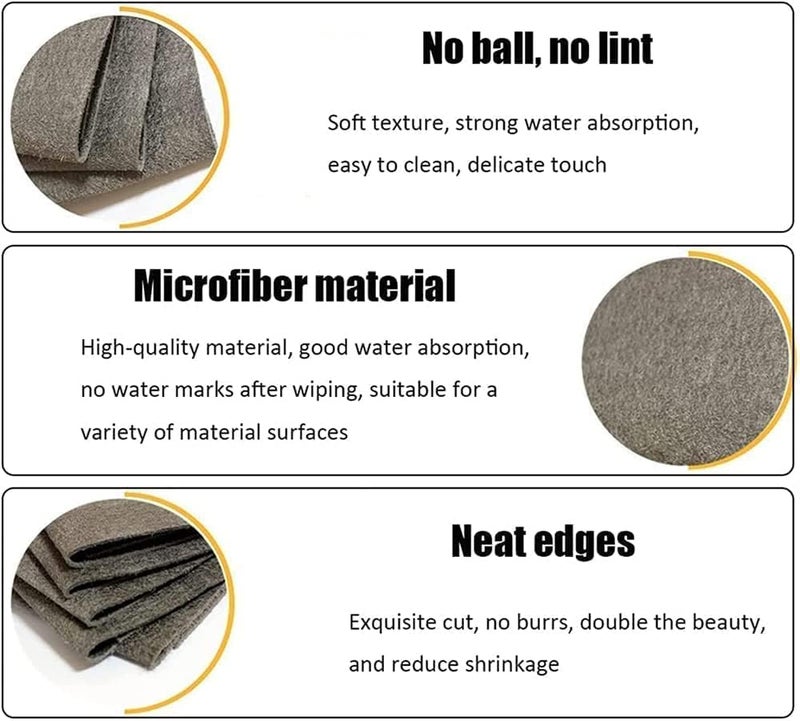 comfrt Thickened Magic Cleaning Cloth, Microfiber Cleaning Rags, All-Purpose Microfiber Towels, Thickened Magic Cleaning Cloth 10pcs, Streak Free Reusable (40*50cm, Gray 10pcs) - Image 3