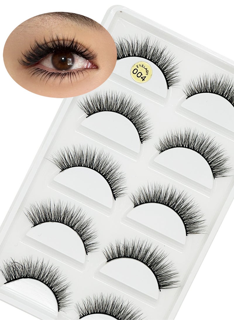 Soft & Comfortable False Eyelashes Soft & Comfortable False Eyelashes Long Lasting False Eyelashes Reusable Makeup False Eyelashes 5 Pairs (Black) - Image 1