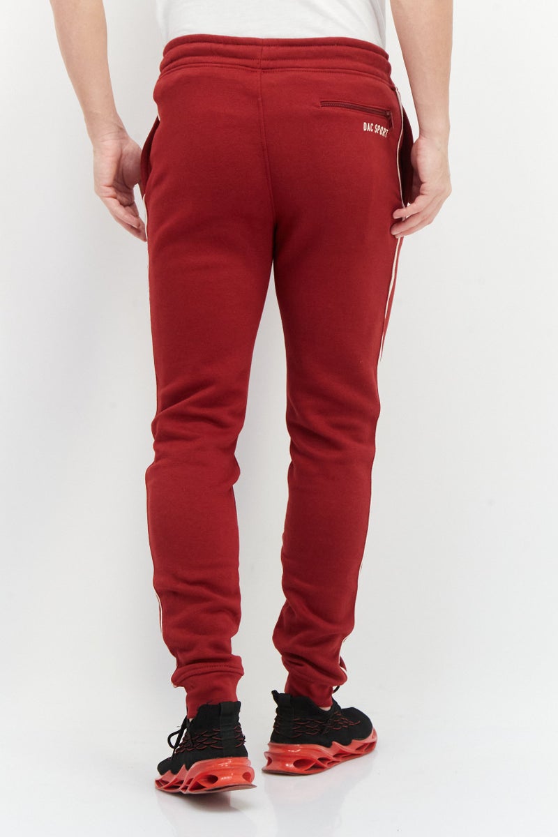 DUCK AND COVER Men Drawstring Brand Logo Sweatpants, Red - Image 2