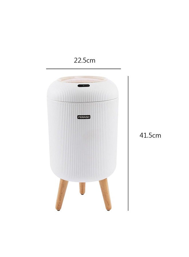 JCB CHIC 10L Smart Trash Bin with Auto Open & Close Lid, Motion Sensor, Touch Free, Round Plastic Garbage Can with Wooden Legs for Living Room, Bedroom, Bathroom, Kitchen, TG6110  - Image 2