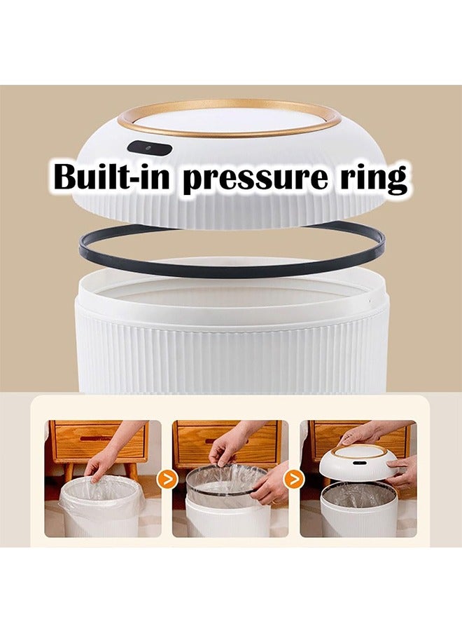 JCB CHIC 10L Smart Trash Bin with Auto Open & Close Lid, Motion Sensor, Touch Free, Round Plastic Garbage Can with Wooden Legs for Living Room, Bedroom, Bathroom, Kitchen, TG6110  - Image 4