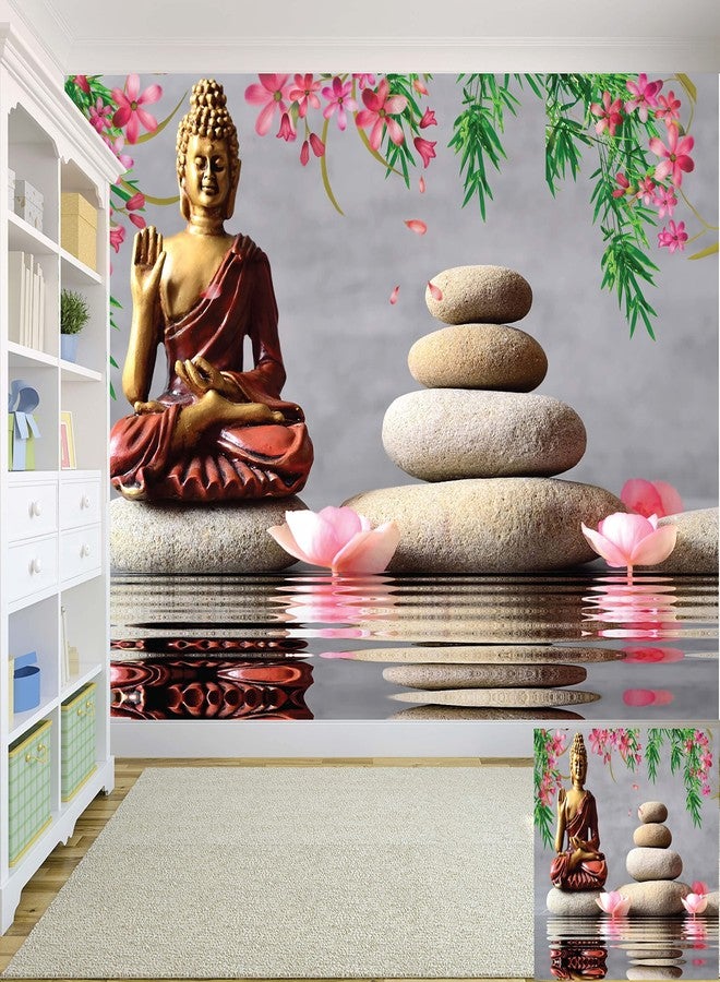 DECOR PRODUCTION Buddha Theme Self Adhesive Wallpaper Wall Sticker for Home Decor, Living Room, Bedroom, Hall, Kids Room, Play Room (2021-Buddha-pt04-04-3x5Ft) - Image 2
