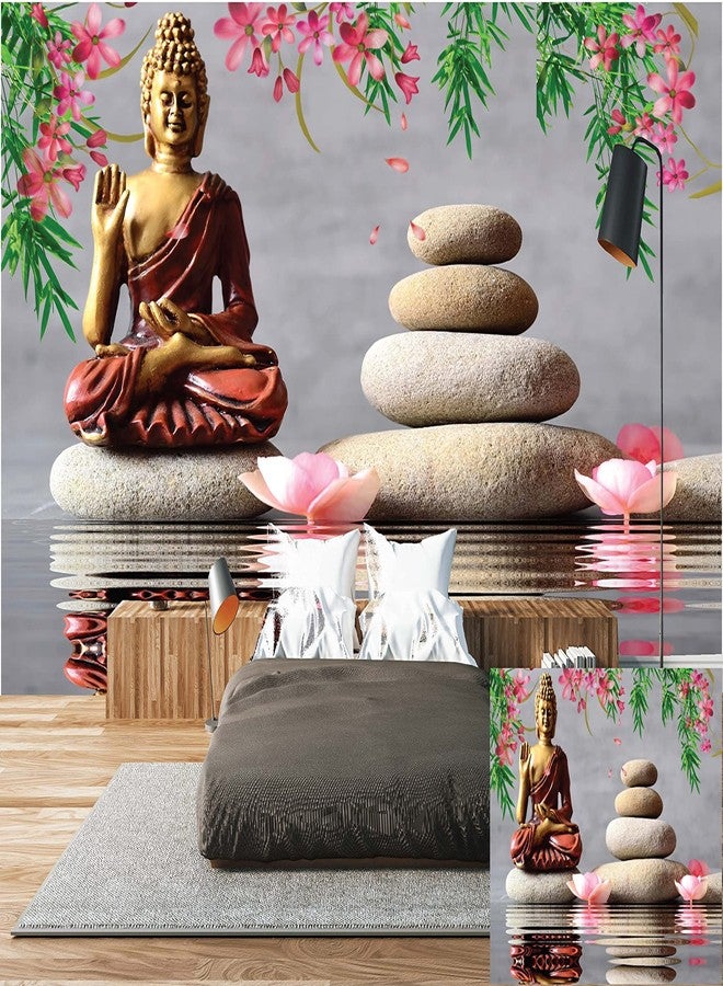DECOR PRODUCTION Buddha Theme Self Adhesive Wallpaper Wall Sticker for Home Decor, Living Room, Bedroom, Hall, Kids Room, Play Room (2021-Buddha-pt04-04-3x5Ft) - Image 3