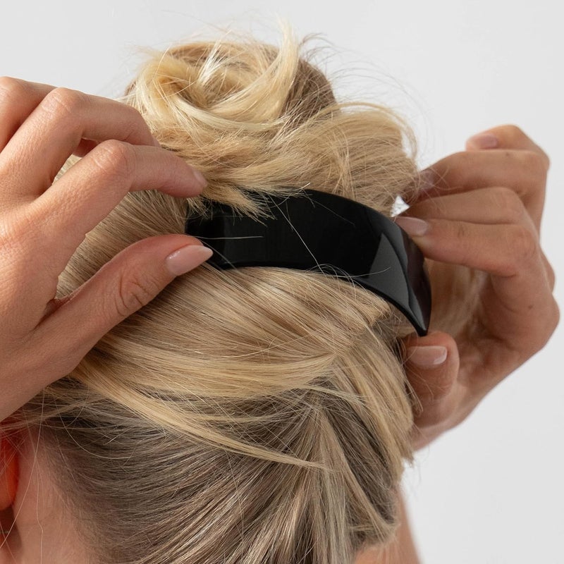 France Luxe Rectangle Volume Barrette - Elegant Black Hair Clip for Thick Hair - Image 3