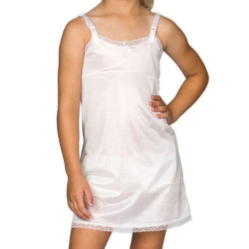IC Collections I.C. Collections Little Girls White Simple Empire Waist Slip, 6 - Image 4