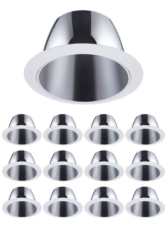 TORCHSTAR 12-Pack 6 Inch Brighter Classic Recessed Light Trim, Step Baffle with Detachable Ring, Full Metal, for 6 Inch Recessed Can, Fit Halo/Juno Remodel Housing, Aluminum Reflector - Image 1