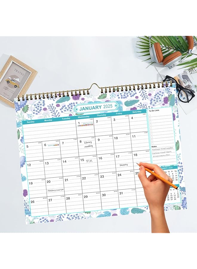 erorex Wall Calendar Desk Calendar 2025 2026 Monthly With Corner Protectors To Do List And Notes Suitable For Home Office Classroom From Jan 2025 To June 2026 - Image 3