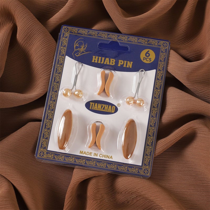LMLAVEN U-Shaped Safety Pin Set - 6 Pieces for Scarf, Neckwear & Hair Accessories