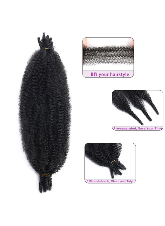 poetically 16 Inch Springy Afro Twist Hair 8 Packs Marley Twist Braiding Hair Pre-Separated Spring Twist Hair for Soft Butterfly Locs Crochet Hair Kinky Twist Hair Afro Twist Hair Extensions for Black Women  - Image 3