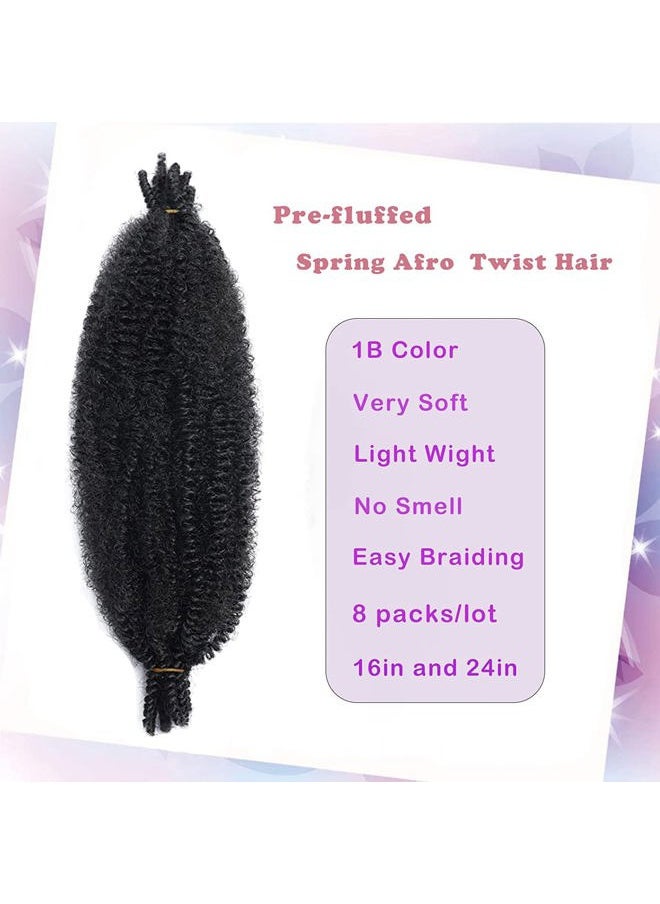 poetically 16 Inch Springy Afro Twist Hair 8 Packs Marley Twist Braiding Hair Pre-Separated Spring Twist Hair for Soft Butterfly Locs Crochet Hair Kinky Twist Hair Afro Twist Hair Extensions for Black Women  - Image 2