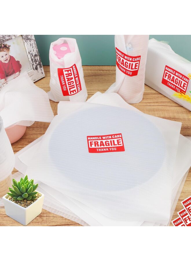 400 كيس إسفنجي، 4 أحجام من أكياس الإسفنج المبطنة وأوراق لف الإسفنج للنقل والتعبئة والنقل والتخزين، ومستلزمات النقل، وملصقات هشة عرضية - Image 5