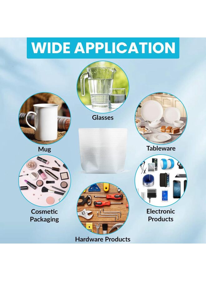 400 كيس إسفنجي، 4 أحجام من أكياس الإسفنج المبطنة وأوراق لف الإسفنج للنقل والتعبئة والنقل والتخزين، ومستلزمات النقل، وملصقات هشة عرضية - Image 4