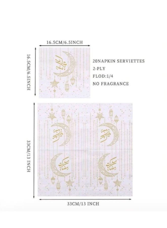 Ramadan decorations, Ramadan paper napkins, 20 pieces - size 33 x 33 cm - Image 5
