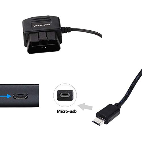 REARMASTER Universal OBD Power Cable for Dash Camera,24 Hours Surveillance/Acc Mode with Switch Button(Micro USB Port) - Image 5