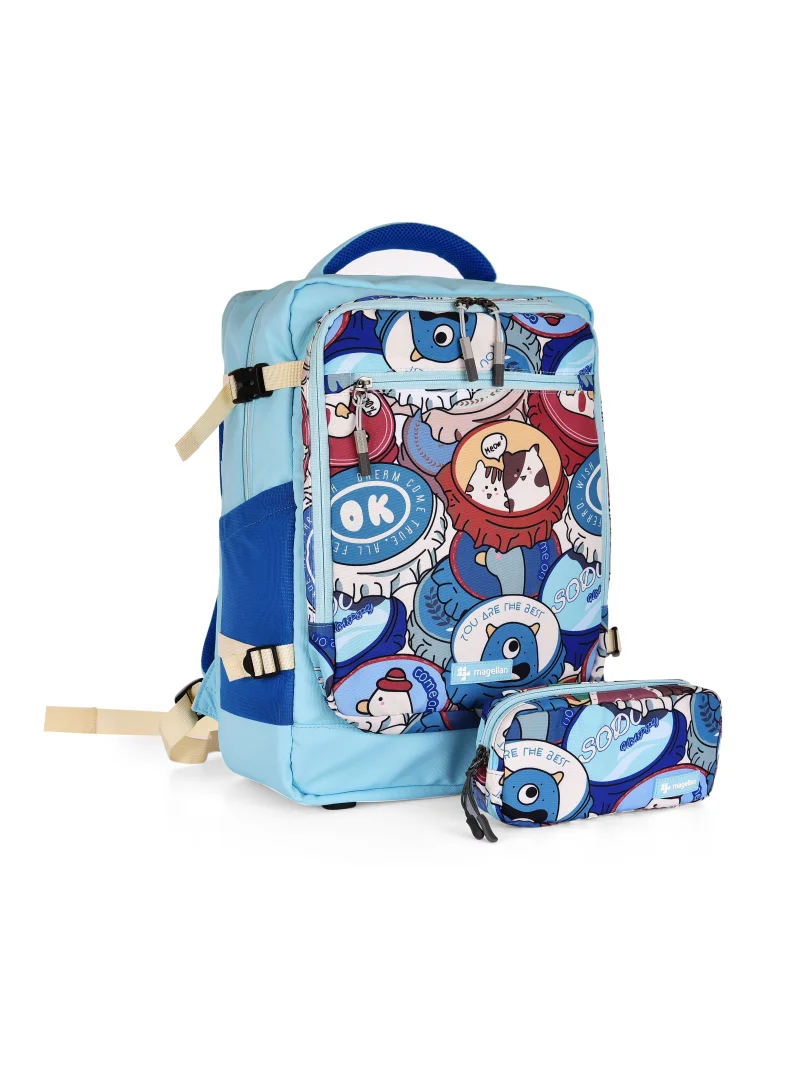 MAGELLAN Magellan School Backpack 16 inch, Fabric with 3 compartment with pencil case