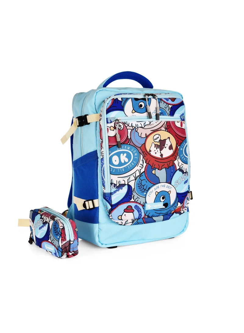 MAGELLAN Magellan School Backpack 16 inch, Fabric with 3 compartment with pencil case
