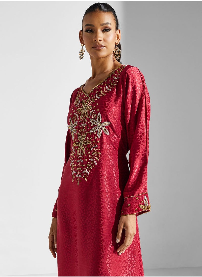 ARABIAN CLOSET - Embellished Embroidered Jalabiya - Image 1