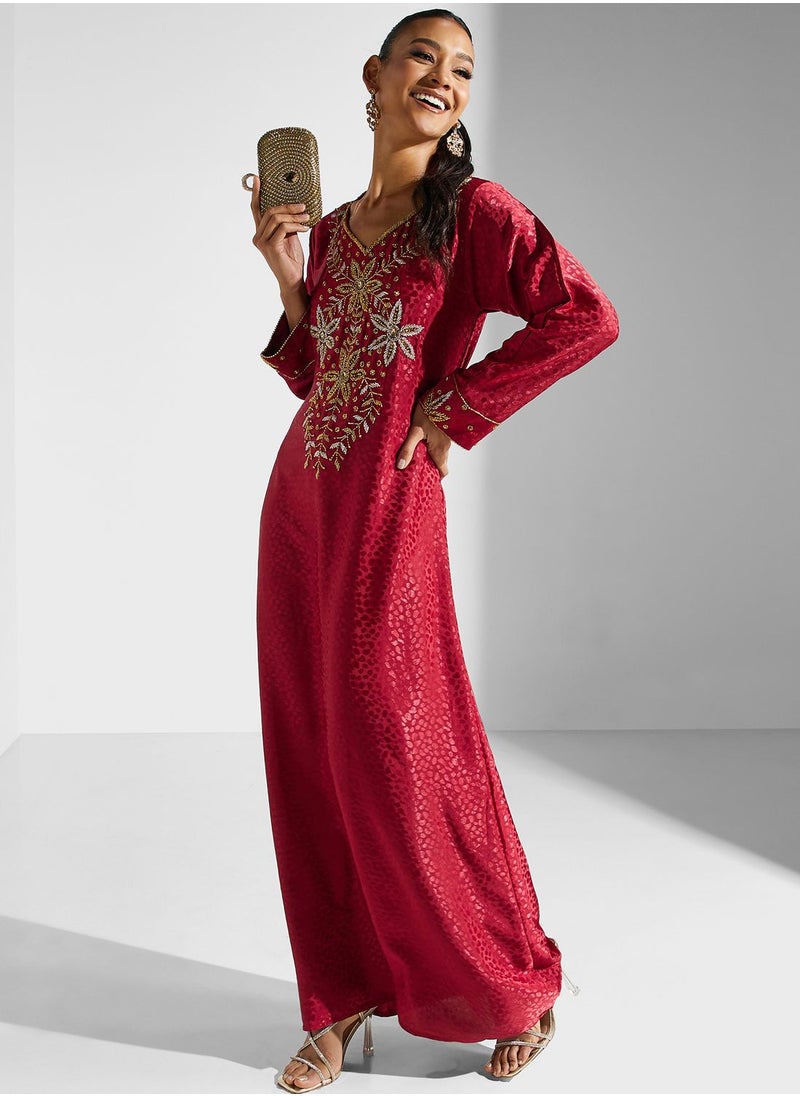 ARABIAN CLOSET - Embellished Embroidered Jalabiya - Image 1