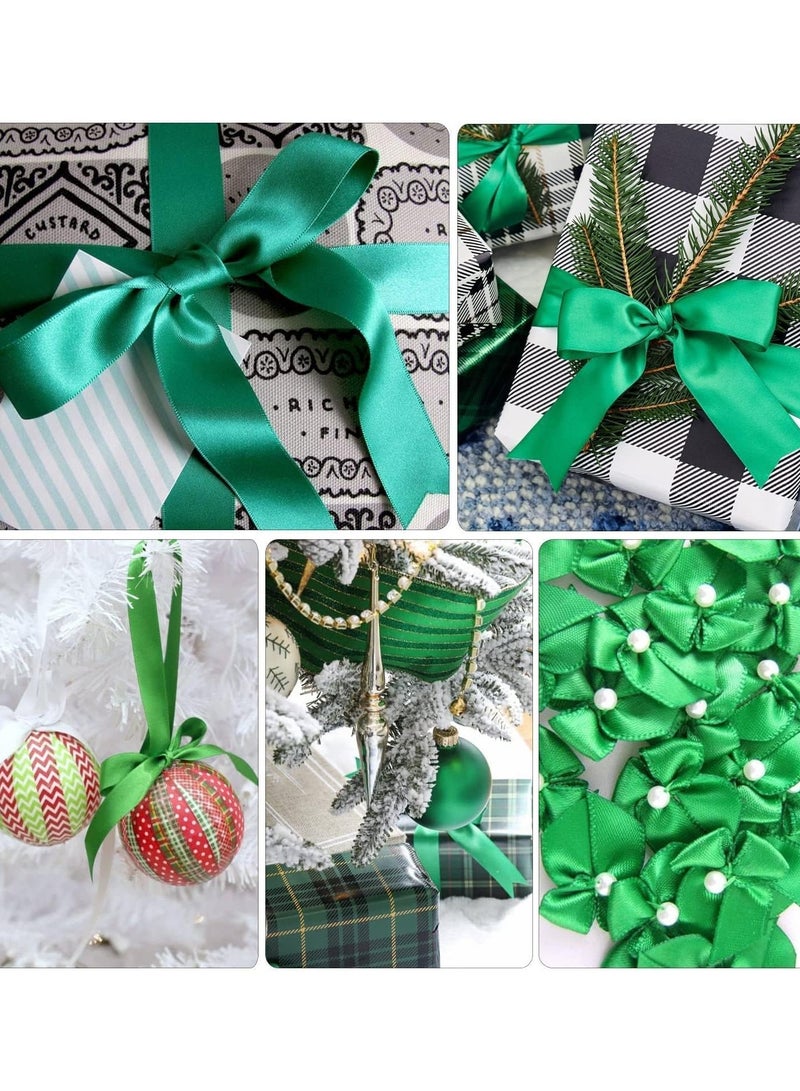 شريط ساتان 10 قطع بعرض 10 مم باللون الأخضر - Image 3