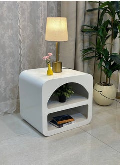 alimforyou White Side Table Add A Touch Of Style And Functionality To Your Home Decor…  - Image 2