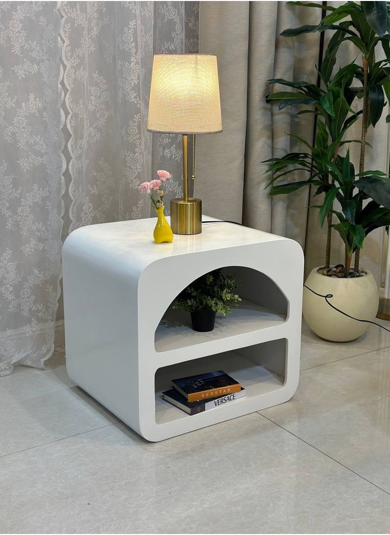 alimforyou - White Side Table Add A Touch Of Style And Functionality To Your Home Decor… - Image 1