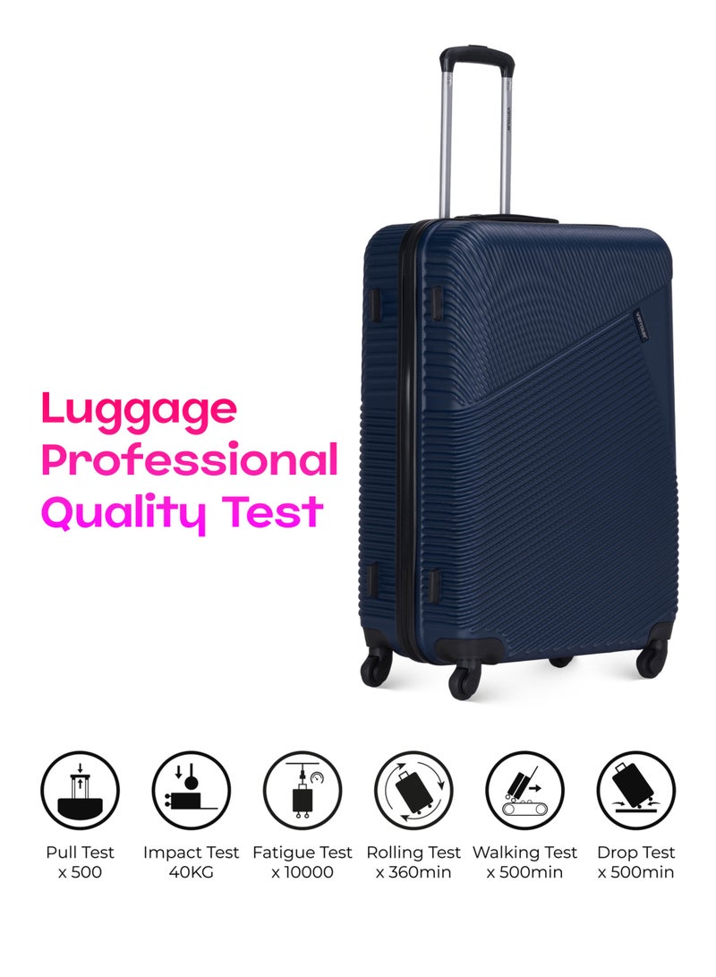 فيبتور ABS هارد سايد 3 قطعة مجموعة حقائب السفر بعجلات دوارة مع قفل رقمي مقاس 20/24/28 بوصة أزرق داكن - Image 4