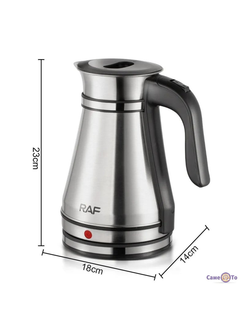 آر إيه أف العلامة التجارية: RAF رقم الموديل: R.7963 اللون: الفولاذ المقاوم للصدأ السعة: 1.5 لتر الطاقة: 1500 واط النوع: غلاية كهربائية المادة الرئيسية: الفولاذ المقاوم للصدأ - تصميم داخلي خالٍ من مادة BPA - مؤشر إضاءة - تسخين سريع - قاعدة دوارة بزاوية 360 درجة - إيقاف تلقائي بلد المنشأ: الصين ضمان دولي - Image 3