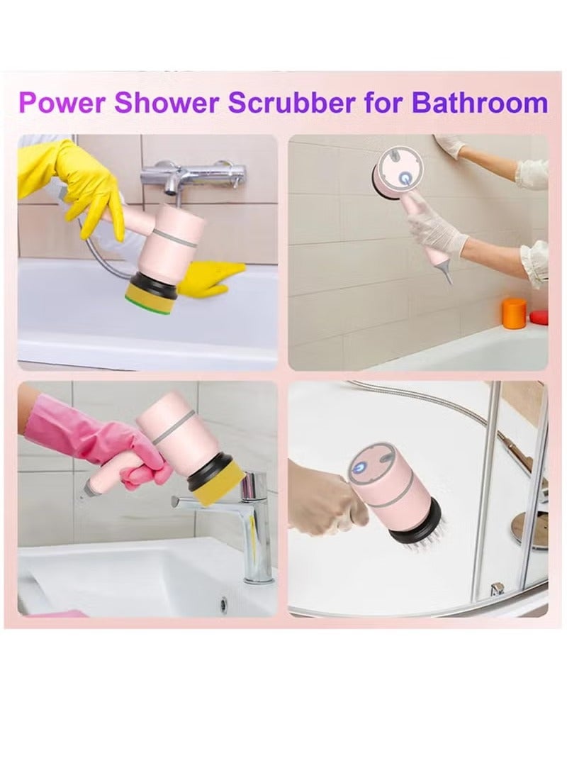 Loquat Rechargeable Electric Spin Scrubber, Portable Handheld Cleaning Brush with 6 Replaceable Brush Heads, Cordless Cleaning Brush for Bathroom, Kitchen, Dish, Milk bottle, Tile, Glass - Image 3