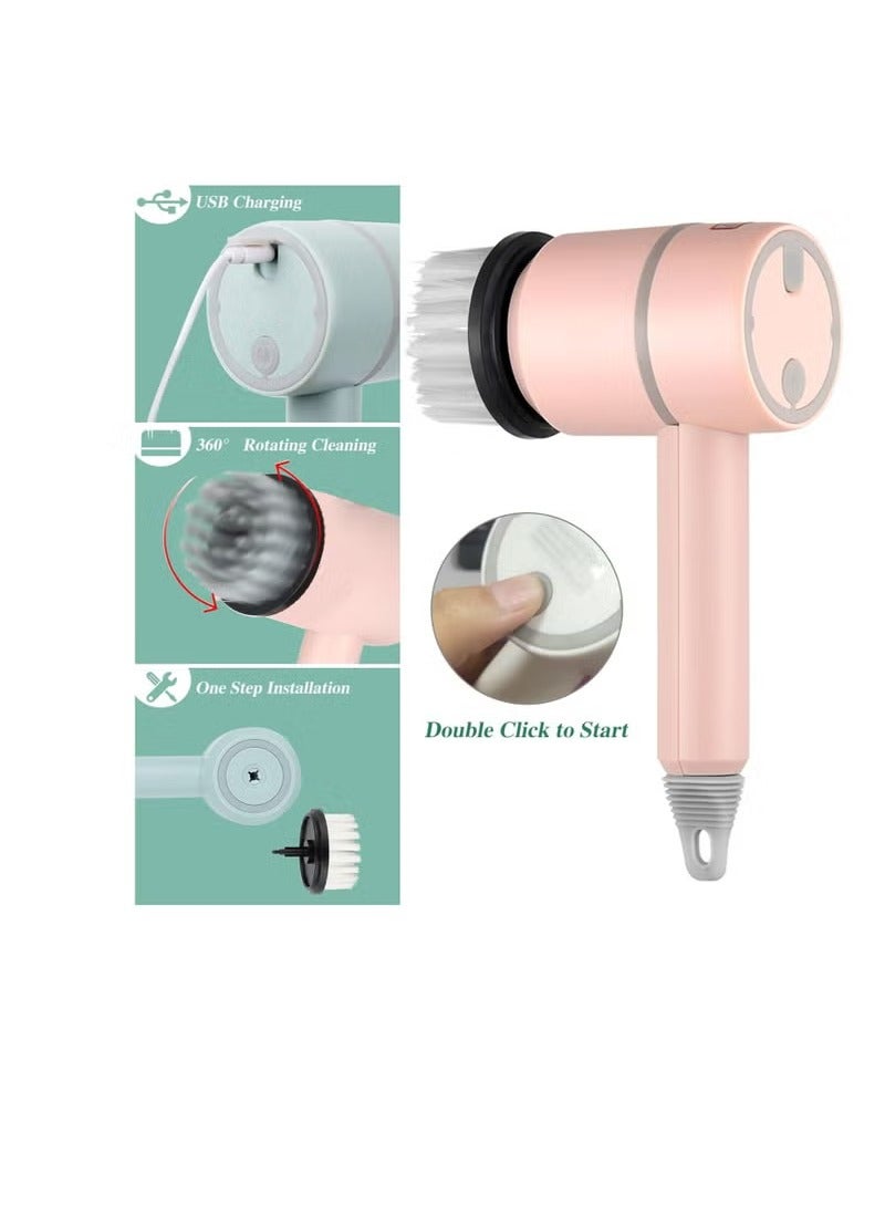 Loquat Rechargeable Electric Spin Scrubber, Portable Handheld Cleaning Brush with 6 Replaceable Brush Heads, Cordless Cleaning Brush for Bathroom, Kitchen, Dish, Milk bottle, Tile, Glass - Image 4