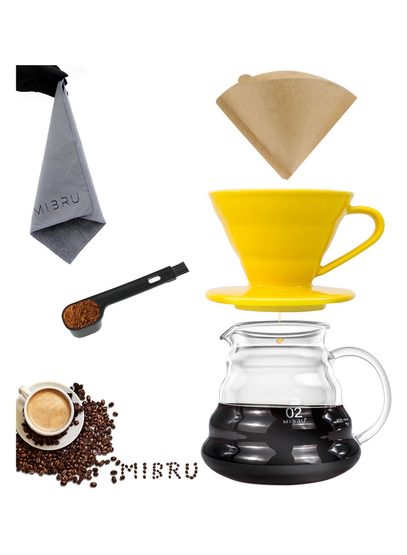 ميبرو مجموعة القهوة V60 مجموعة صانع القهوة بالتنقيط تحتوي على 5 قطع تصب فوق القهوة بالتنقيط - Image 1