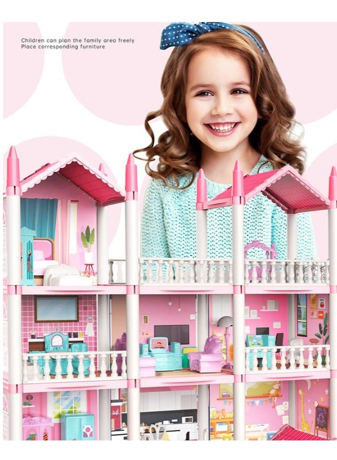 RedMapleTEK Doll House  3 Story 9 Rooms Villa House DIY Building Playset Decorating Dollhouse Accessories and Furniture  Gift for kids - Image 4