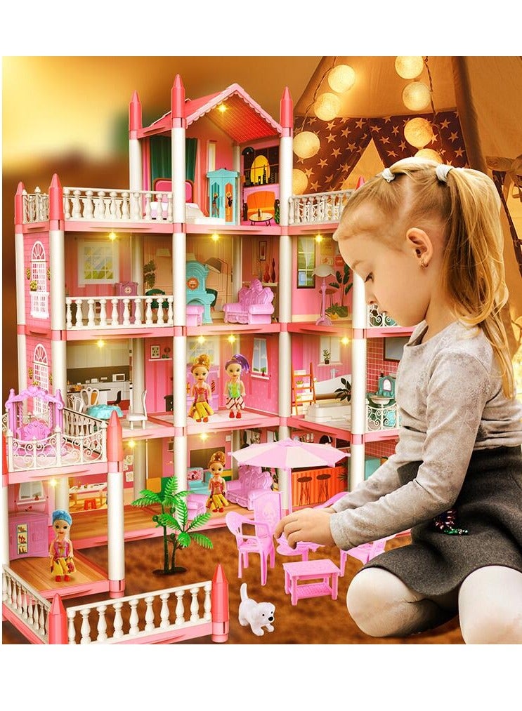 RedMapleTEK Doll House  3 Story 9 Rooms Villa House DIY Building Playset Decorating Dollhouse Accessories and Furniture  Gift for kids - Image 2