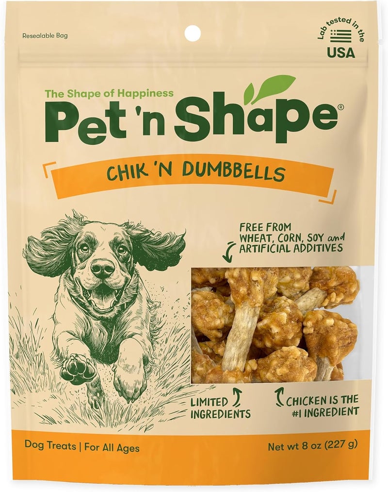 Pet 'n Shape Chik 'n Rice Dumbbells - All Natural Dog Treats, Chicken, 8 oz, 10408 - Image 2