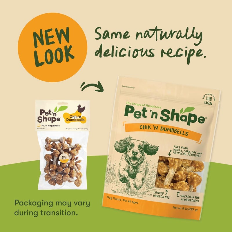 Pet 'n Shape Chik 'n Rice Dumbbells - All Natural Dog Treats, Chicken, 8 oz, 10408 - Image 4