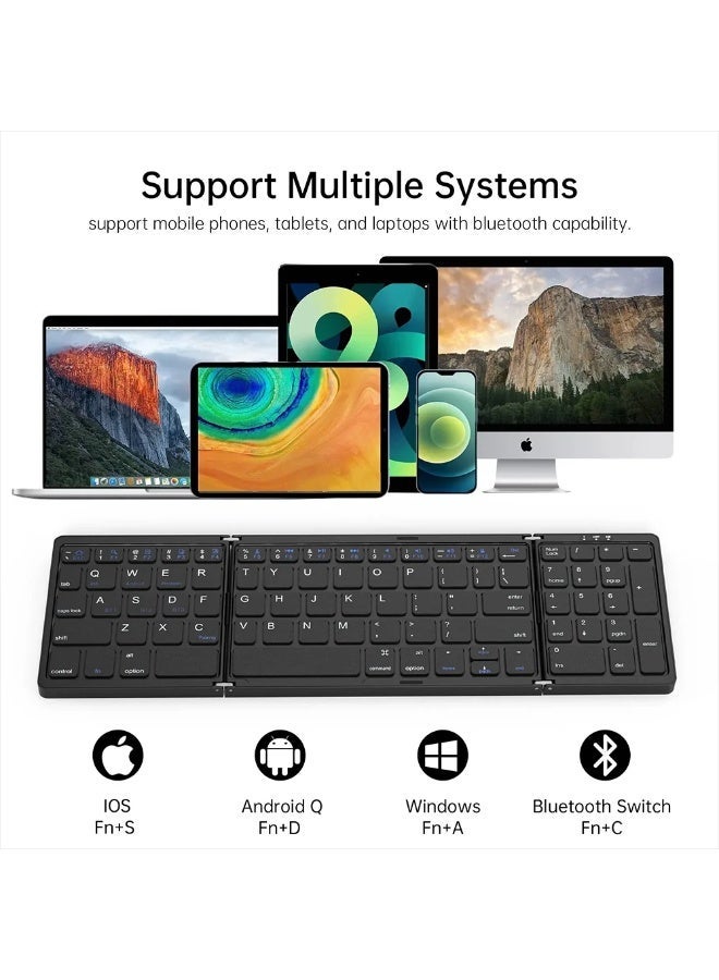 Folding Bluetooth Wireless Keyboard Foldable Numeric Keypad Number Pad for Windows Android ios mac Portable Keyboard - Image 3