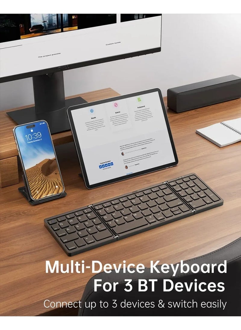 Folding Bluetooth Wireless Keyboard Foldable Numeric Keypad Number Pad for Windows Android ios mac Portable Keyboard - Image 2