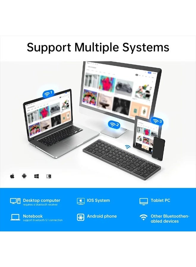 Folding Bluetooth Wireless Keyboard Foldable Numeric Keypad Number Pad for Windows Android ios mac Portable Keyboard - Image 4