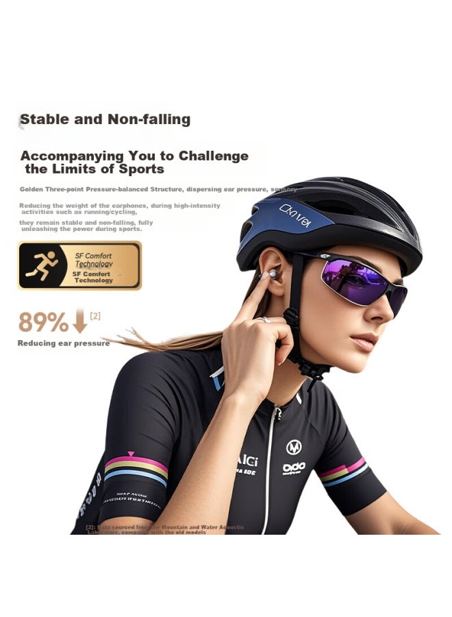 Sansui (Sansui) W105 Bluetooth Earphones Bone Conduction Concept Ear-Hook Wireless Running Sports Conference Call Noise Reduction Business Top Ten White - Image 4